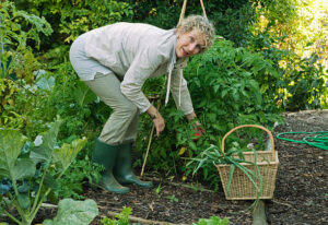 Shirley Copperkettle in her garden